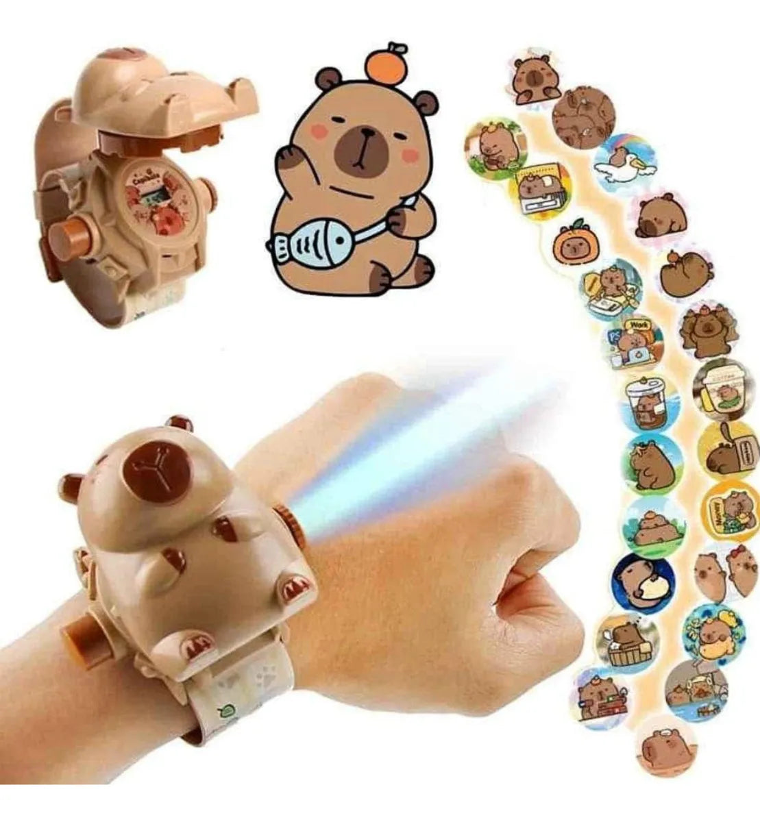 Pack 2 Relojes Proyector Capibara – Enseña la Hora con Magia y Luz