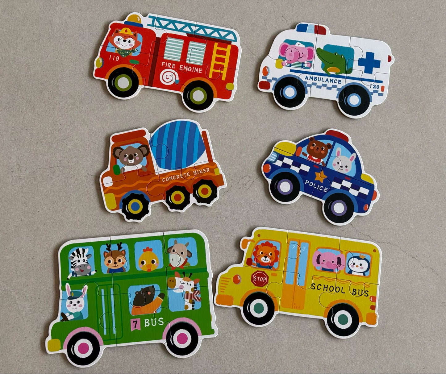 ROMPECABEZAS MONTESSORI 3D MEDIOS DE TRANSPORTES