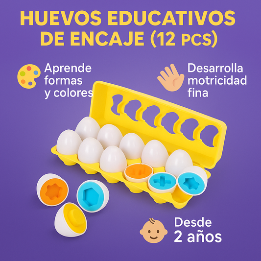 Juego Encaje 12 Huevos Educativos