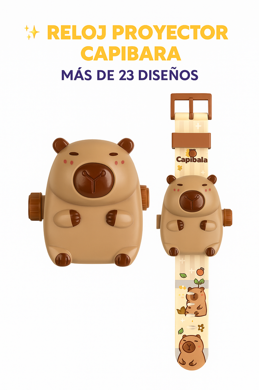 Pack 2 Relojes Proyector Capibara – Enseña la Hora con Magia y Luz