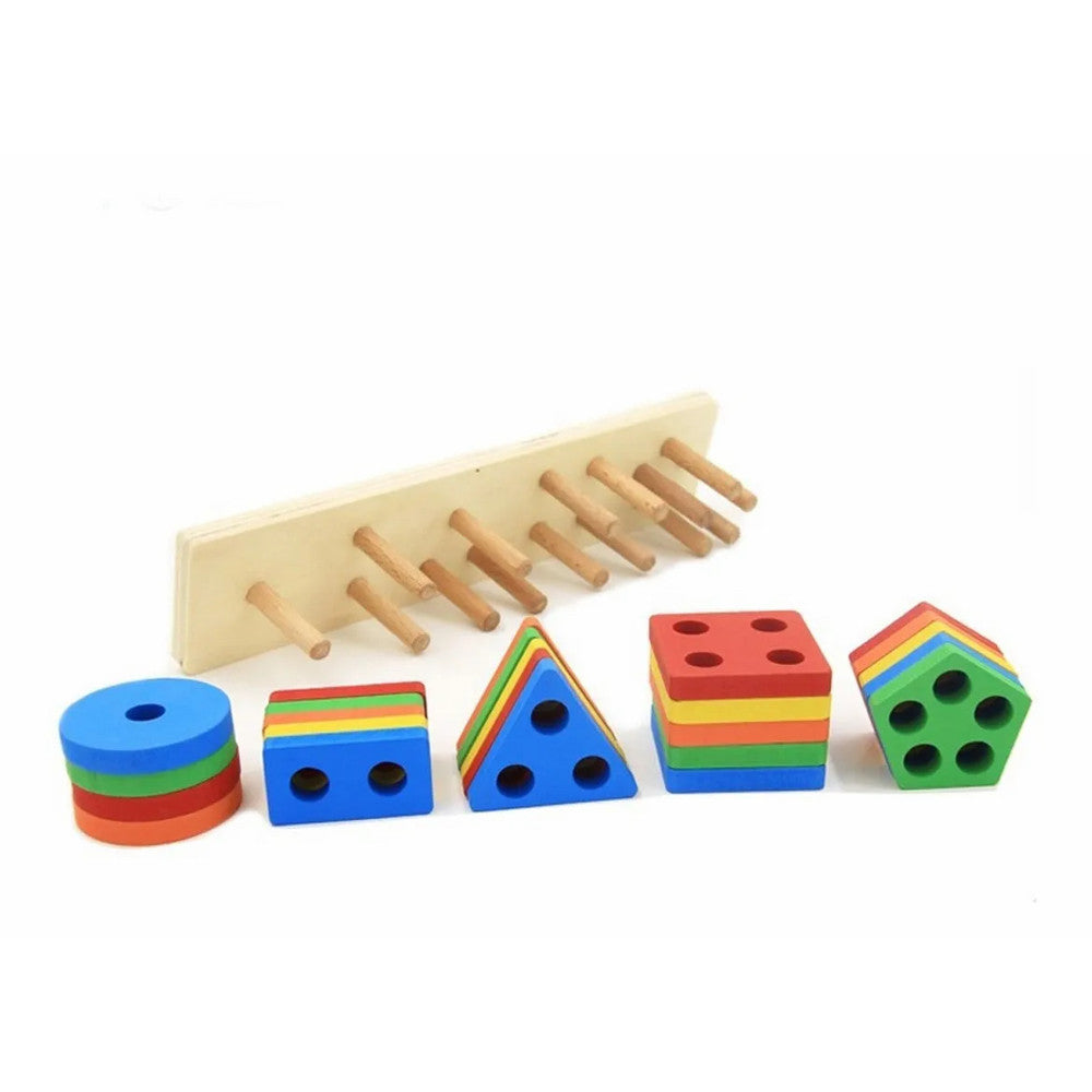 🌈 Juego Educativo de Formas y Colores – 20 Piezas de Madera